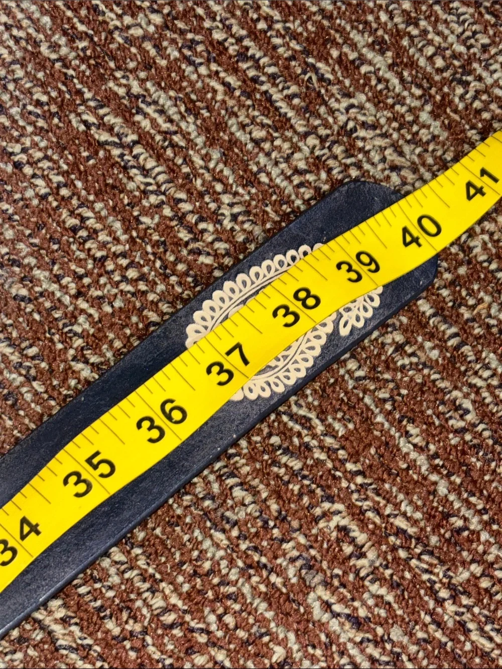 Gap belt blue leather paisley embossed y/k belt brass buckle women’s small